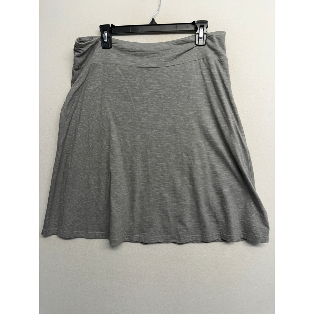 Columbia Heathered Gray Knit A-Line Skirt Wide Waistband XK5932 Womens Large